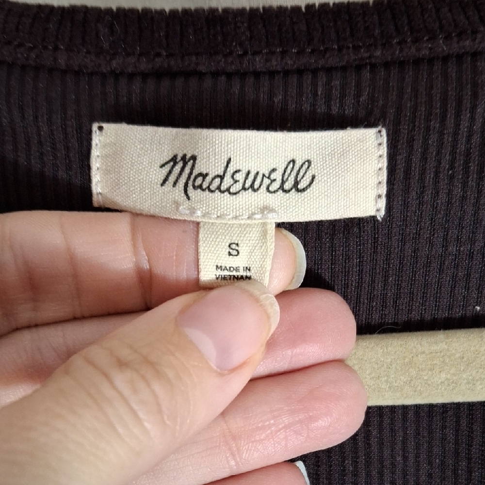 Madewell Dark Brown FauzWrap Blouse - Picture 2 of 7